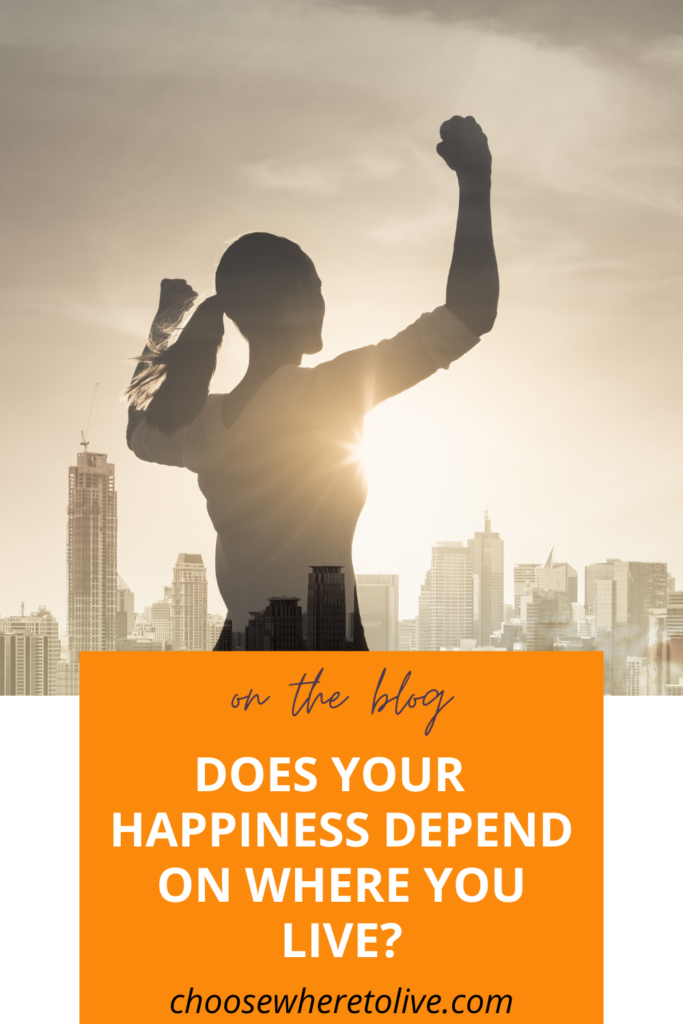 pinterest pin with the title Does your happiness depend on where you live?